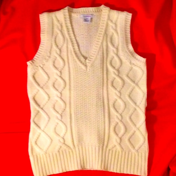 NWOT🌹ISAAC MIZRAHI🌹CABLE KNIT SWEATER VEST - Picture 1 of 4